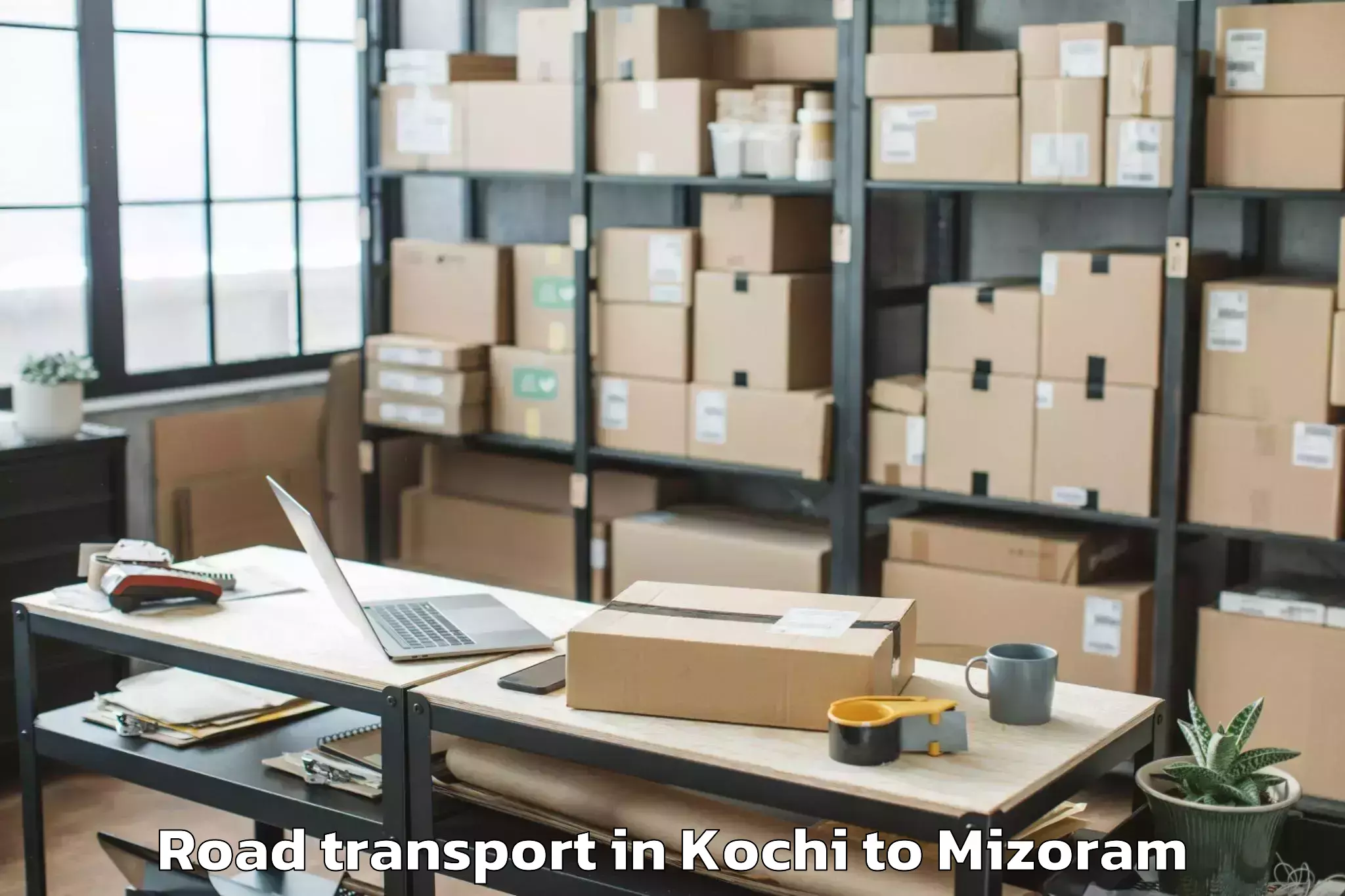 Book Kochi to Thenzawl Road Transport Online